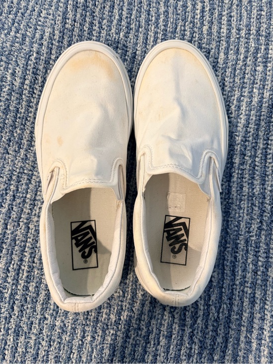 Vans Shoes - Vans White Slip-On Canvas Sneakers
